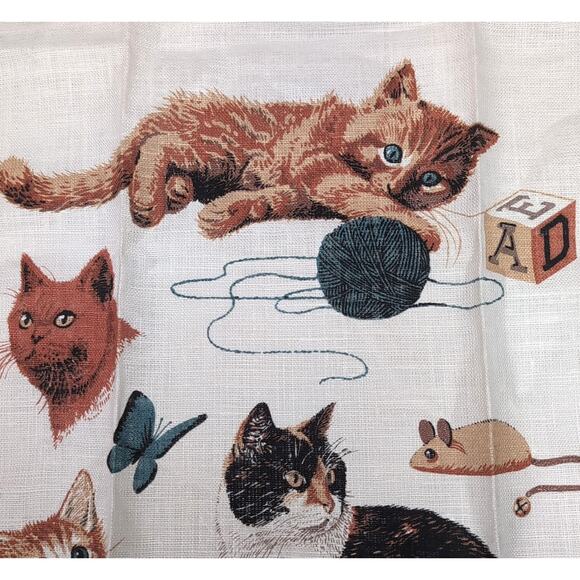 VTG Kay Dee Linen Kitchen Tea Towel Cats Kitten Breeds R. Batchelder Signed NWT - Picture 6 of 15